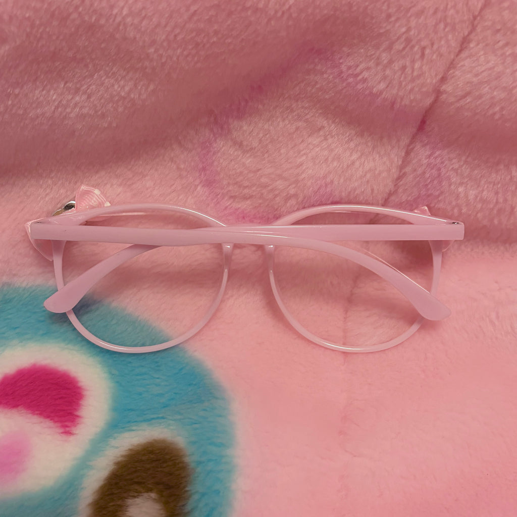 pink bow glasses