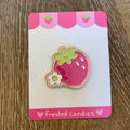 strawberry enamel pin